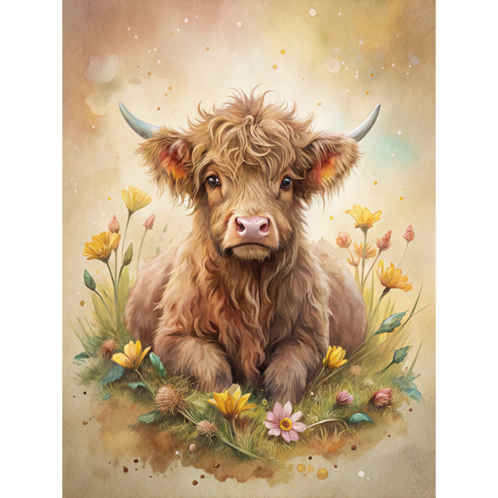 Highland Cow Scenes Fabric Panel 31