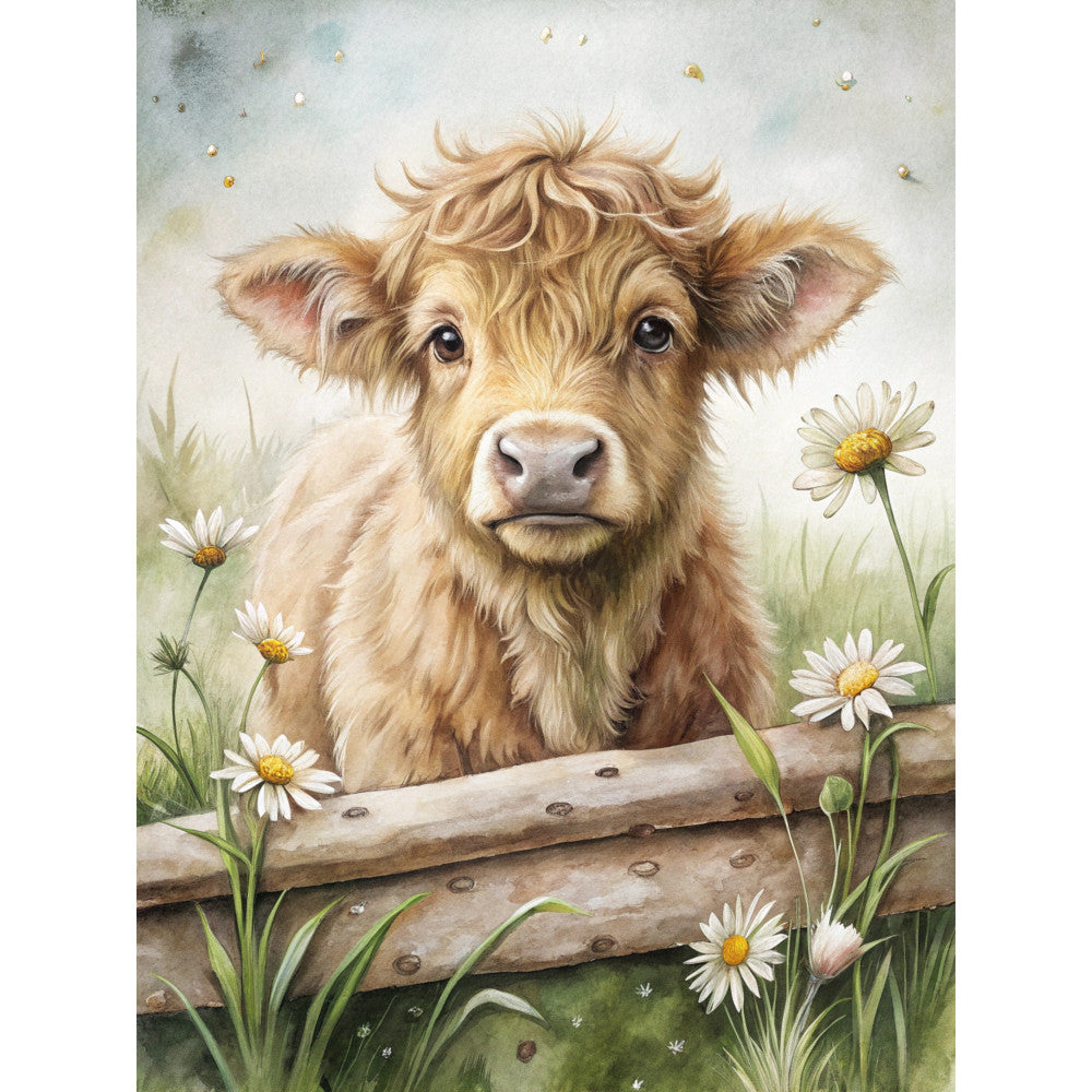 Highland Cow Scenes Fabric Panel 8
