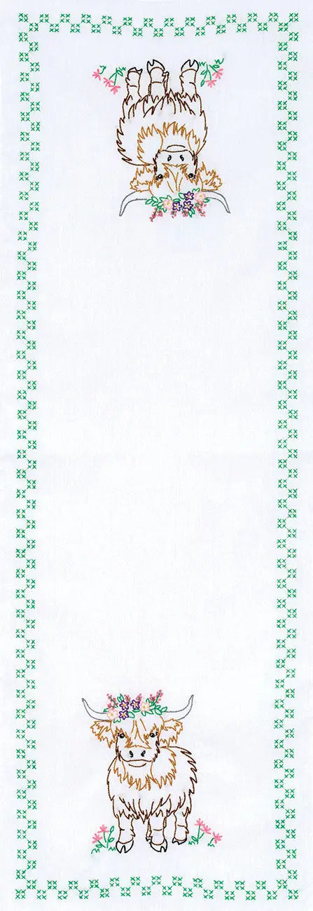 Highland Cow Table Runner - Linda's Electric Quilters