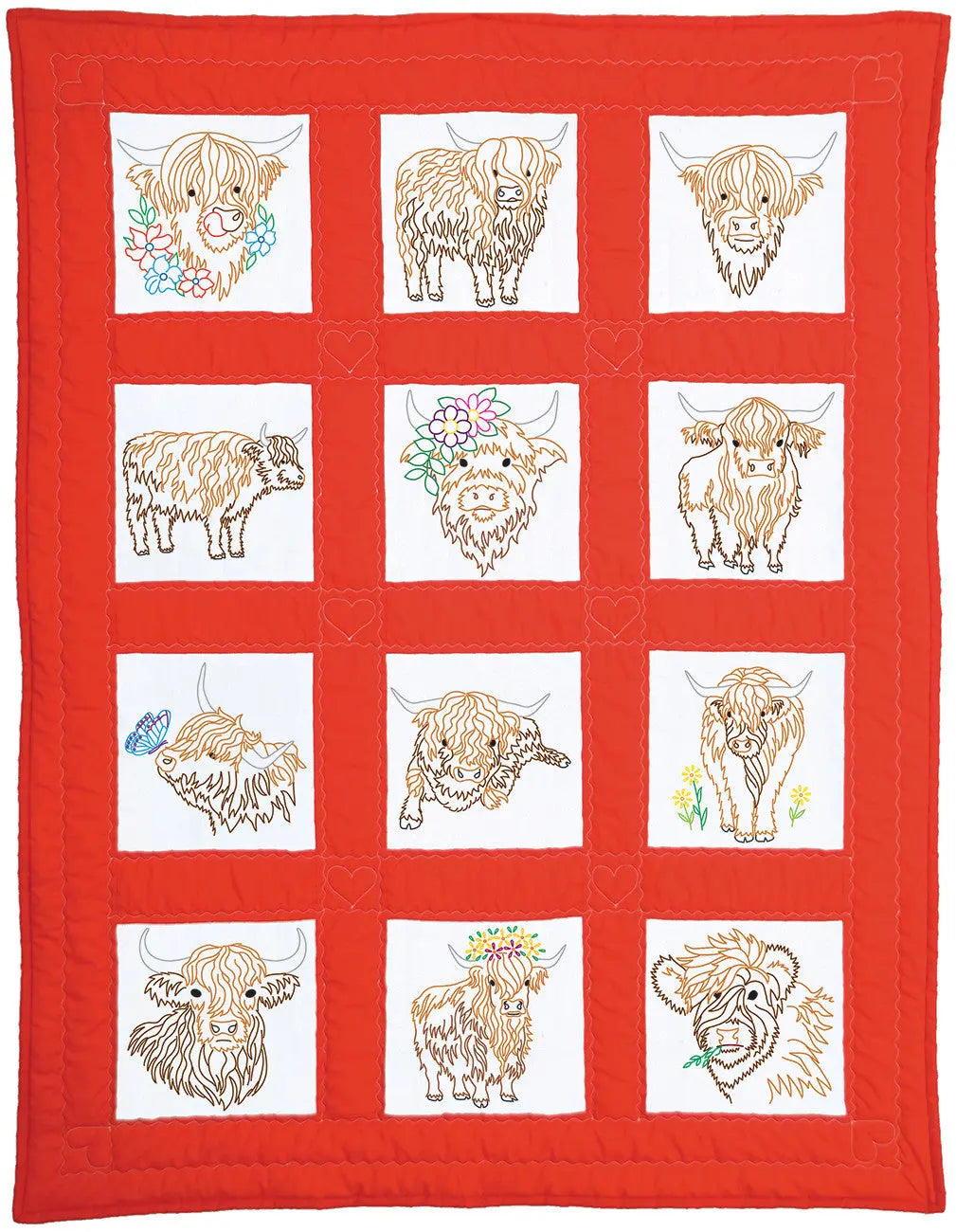Highland Cows Theme Quilt Blocks - Linda's Electric Quilters