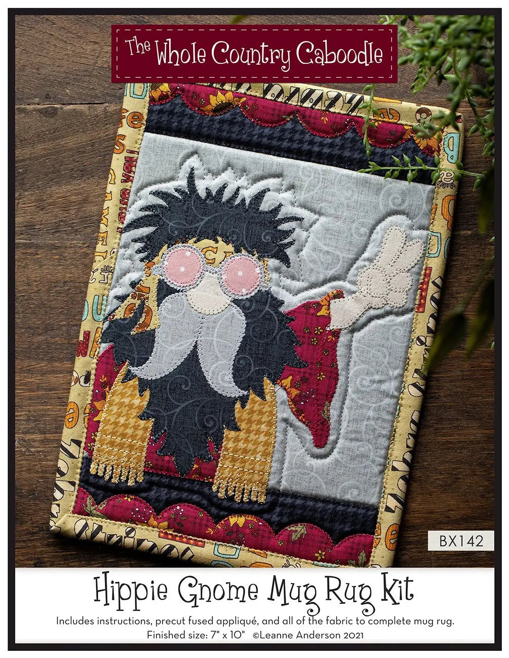 Hippie Gnome Mug Rug Kit - Linda's Electric Quilters