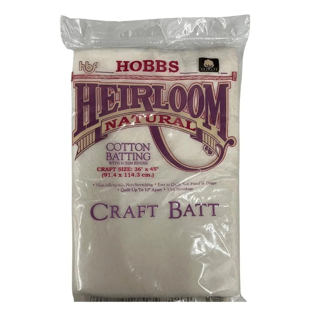 Hobbs Heirloom 100% Cotton Batting Package Hobbs Bonded Fibers