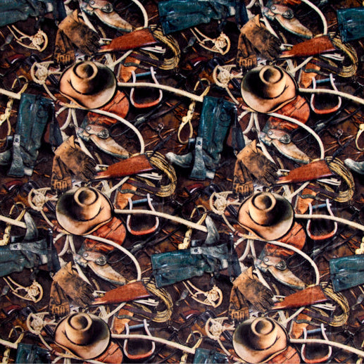 Brown Hoffman Sundown Digital Cuddle 58/60" Fabric Per Yard