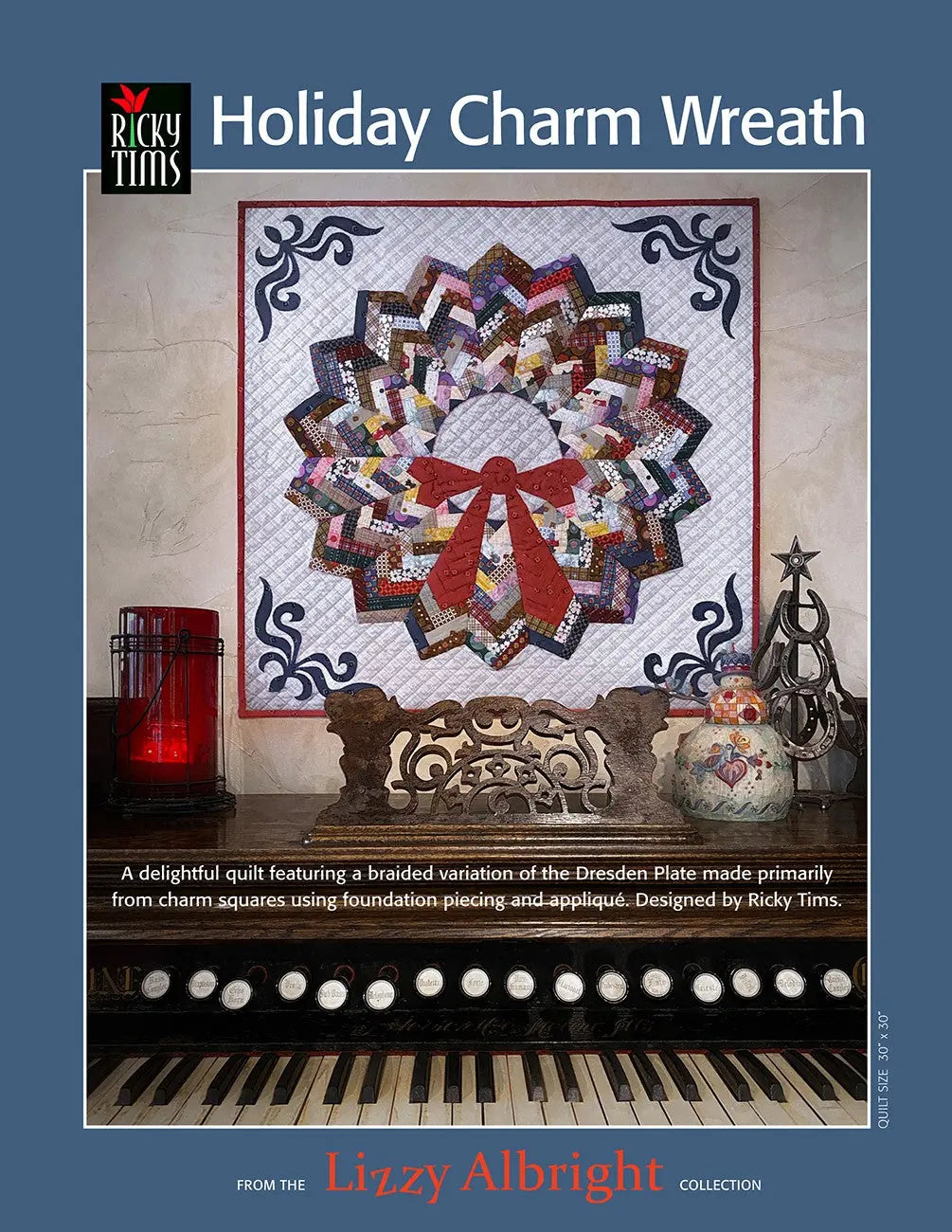 Holiday Charm Wreath - Linda's Electric Quilters