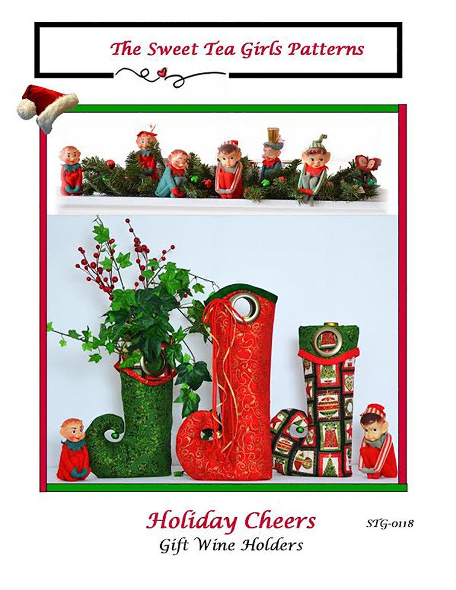 Holiday Cheers Gift Wine Holders - Linda's Electric Quilters