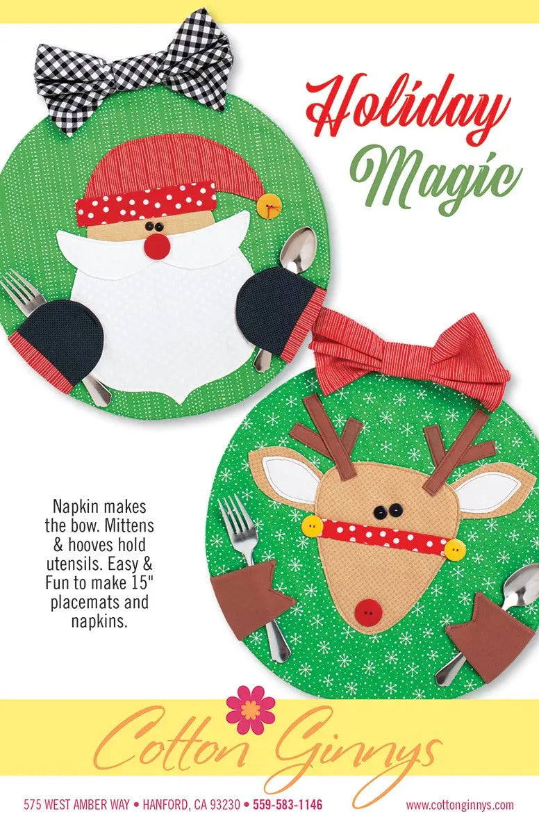 Holiday Magic Placemats & Napkins - Linda's Electric Quilters