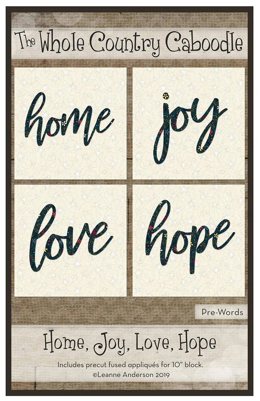 Home Joy Love Hope Precut Fused Applique Pack Checker Distributor