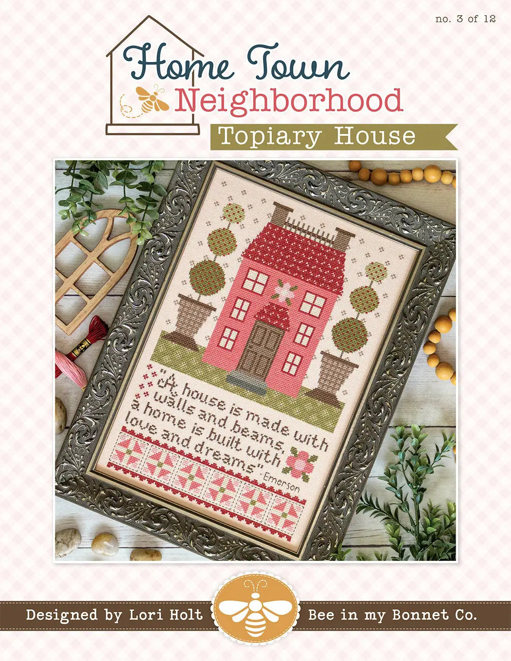 Home Town Neighborhood Topiary House July 2024 - Linda's Electric Quilters