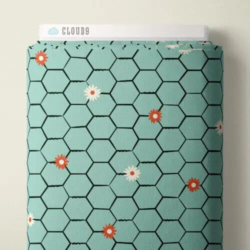 Homestead Haven - Floral Chicken Wire - Blue 44" / 45" Fabric Per Yard The Fabric Company