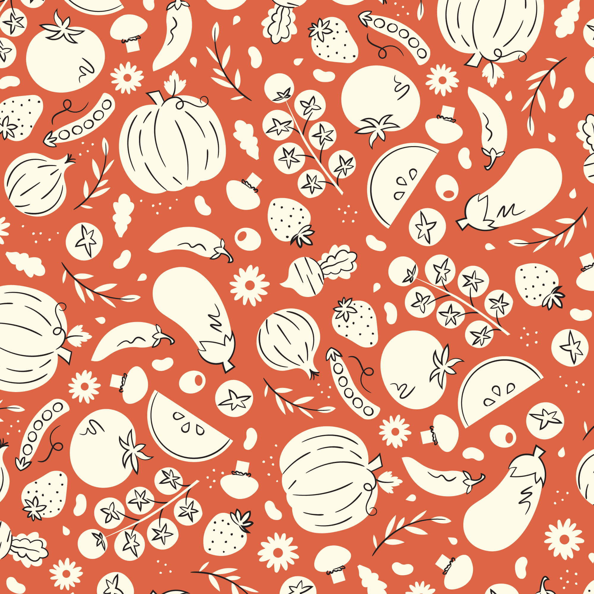 Cloud9 Homestead Haven freshly picked red quilting cotton by the yard