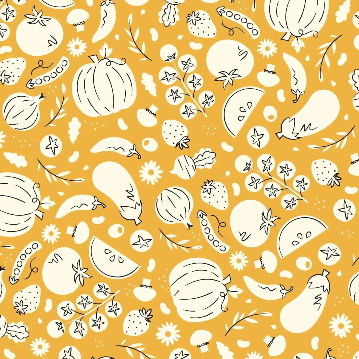 Homestead Haven - Freshly Picked - Yellow 44" / 45" Fabric Per Yard The Fabric Company