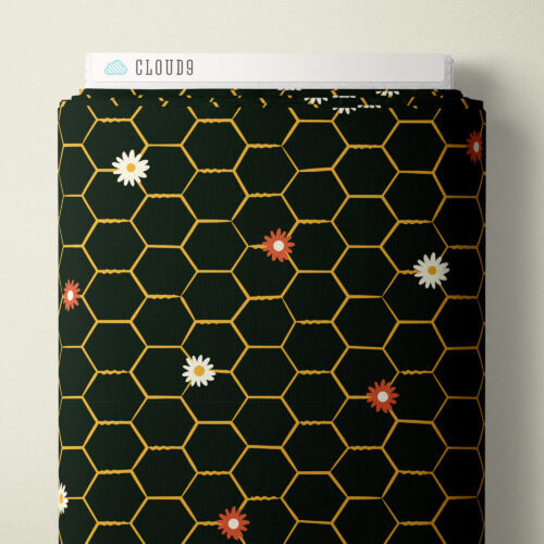 Homestead Haven - Floral Chicken Wire - Black 44" / 45" Fabric Per Yard