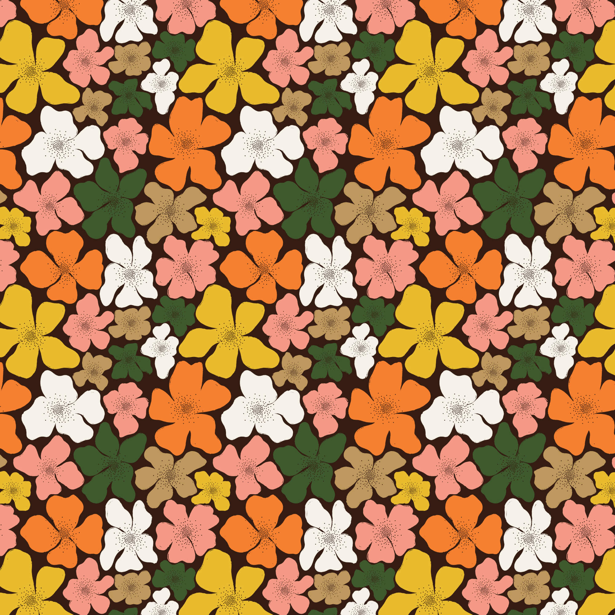 Honey Garden Cosmos quilting fabric by Juliana Tipton for Cloud9 Fabrics, cosmos floral print on cotton, sold by the yard