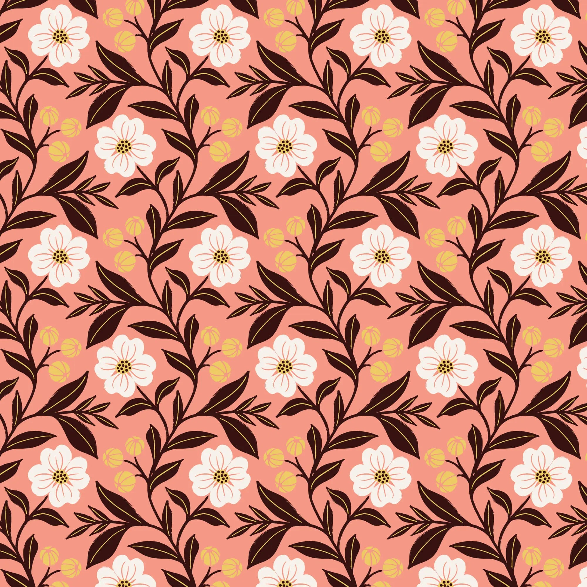 Honey Garden - Dogwood 44" / 45" Fabric Per Yard The Fabric Company