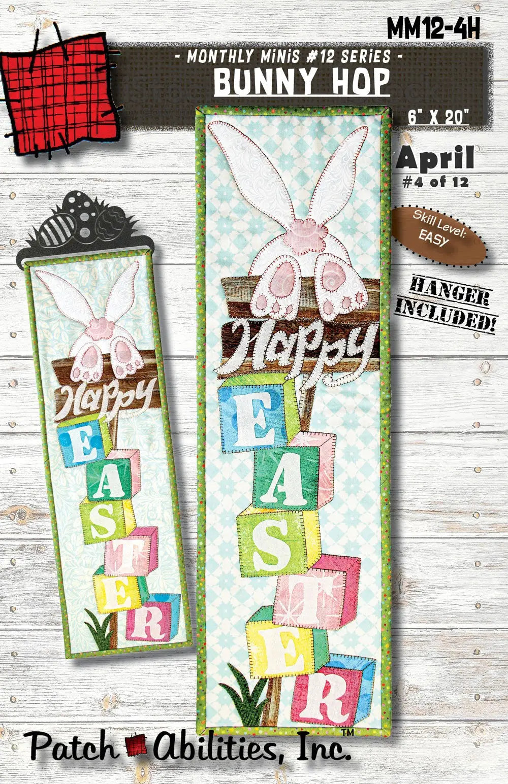 Hoppy Easter with 6in Easter Eggs hanger - Linda's Electric Quilters