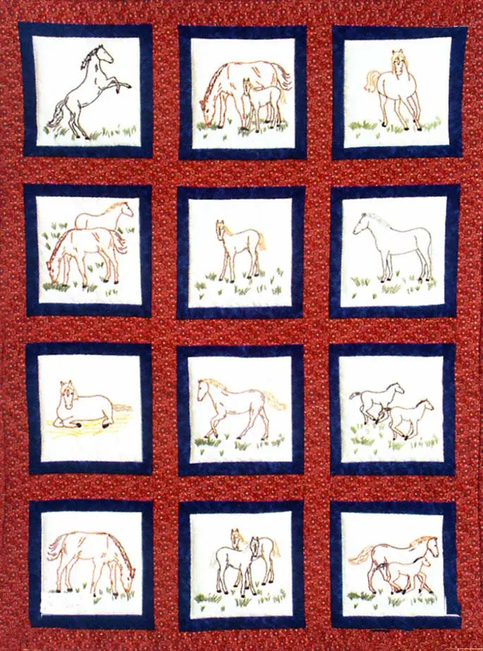 Horses Quilt Square Themes - Linda's Electric Quilters