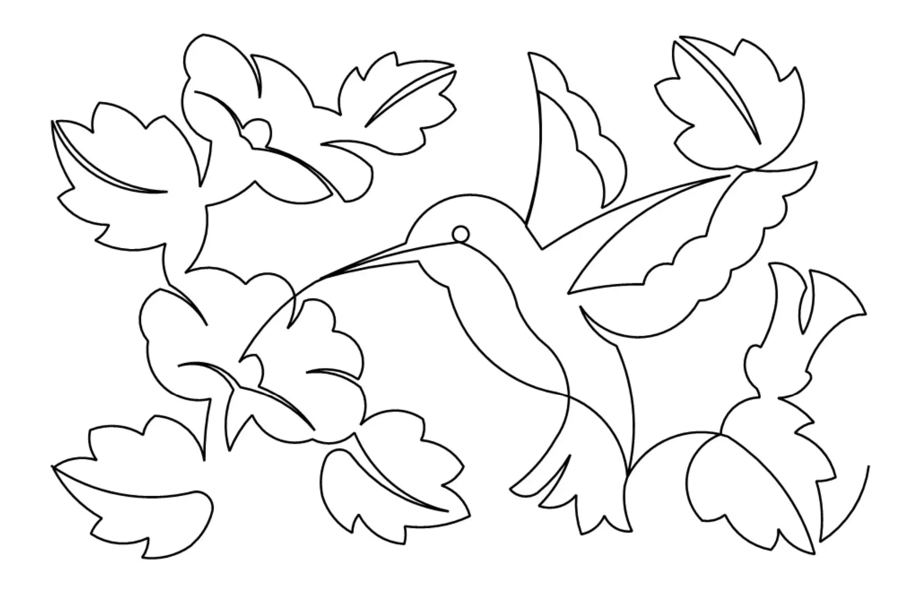 Hummingbird E2E Pantograph for Quilting Wildflower Quilting