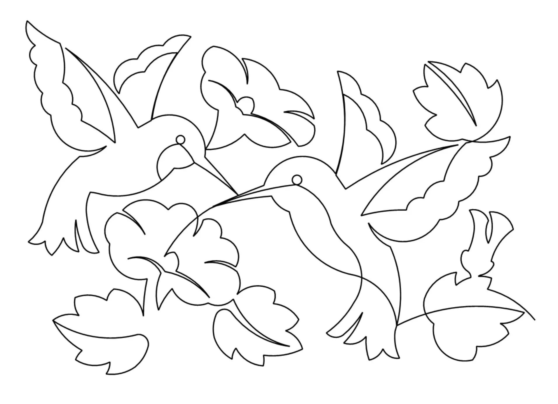 Hummingbirds Again E2E Pantograph for Quilting - Linda's Electric Quilters