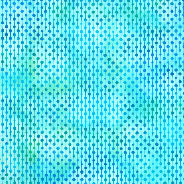 Felicity Flower Dot Stripe Turquoise 44"/45" Fabric per Yard