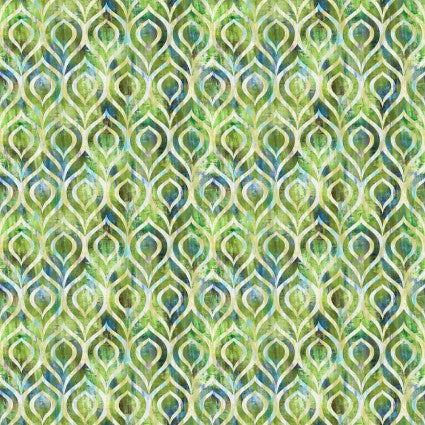 In The Beginning Fabrics Fabric Halcyon II Peacock Green Cotton 44"/45" Fabric Per Yard