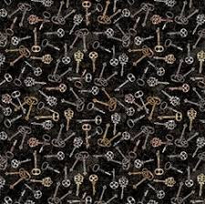Steampunk Adventures Keys novelty quilting fabric by Quilting Treasures