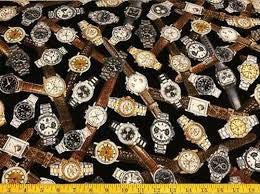 Man Cave Watches novelty quilting fabric