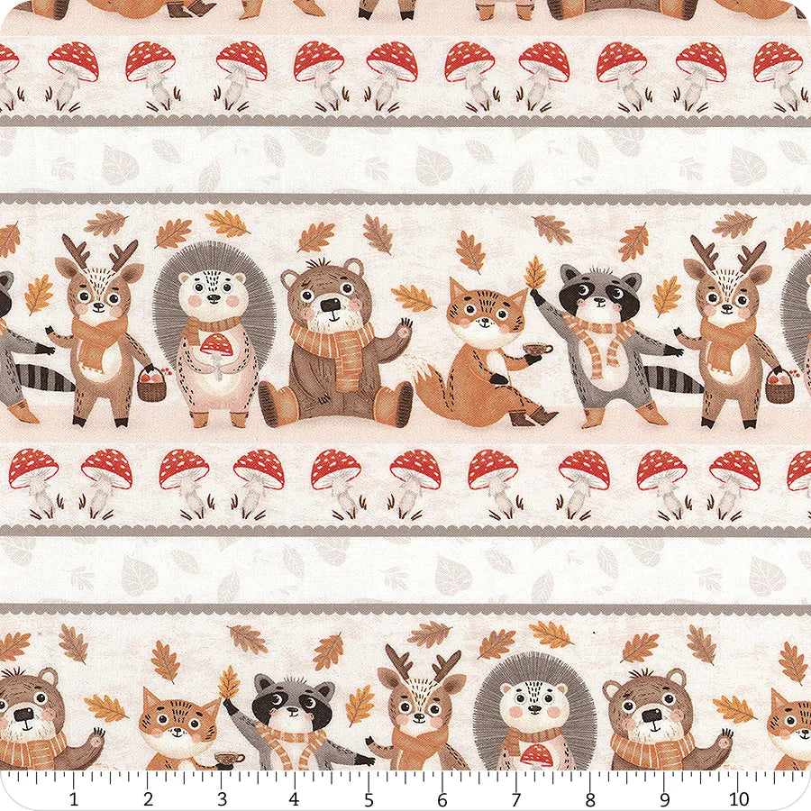 Blank Textiles Cheerful Cheeks Light Taupe quilting fabric — cheerful faces on light taupe