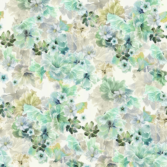 Garden State of Mind Cypress green blender quilting fabric by Hoffman Fabrics