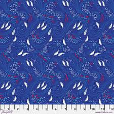 Polar Seas Blue Swirling Seas blender quilting fabric by Katy Tanis for Free Spirit