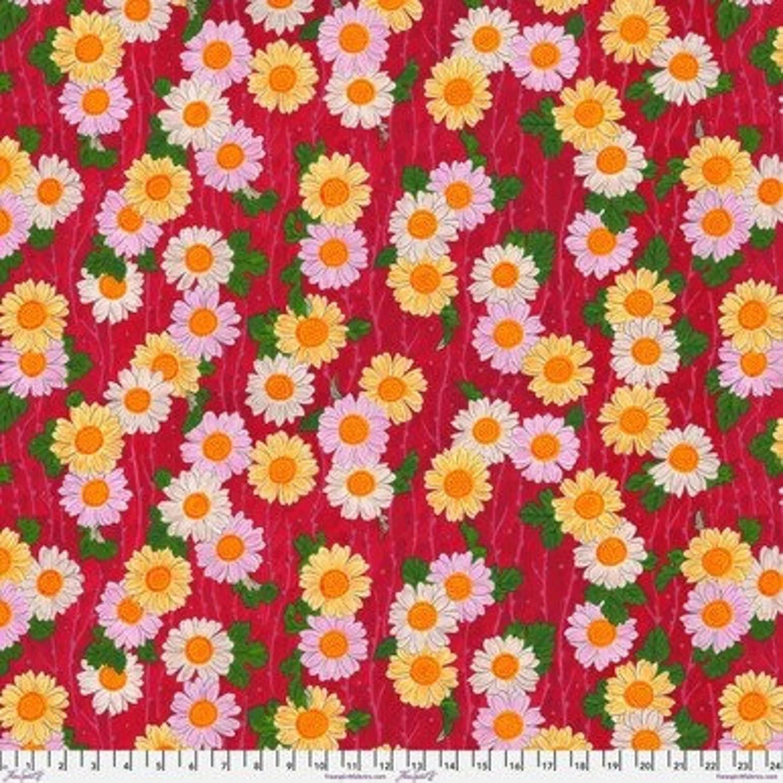 Temple Garden floral quilting fabric by Snow Leopard Designs for Free Spirit