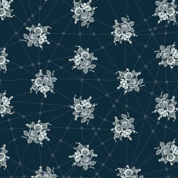 Wallflower Navy blender quilting fabric by Giucy Giuce for Andover Fabrics