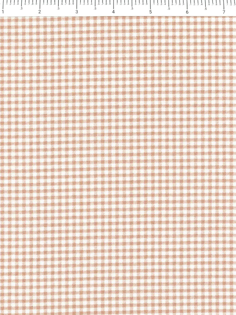 Nest Toffee Checks quilting fabric by Figo