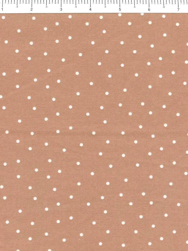 Nest Caramel Dots quilting fabric by Figo
