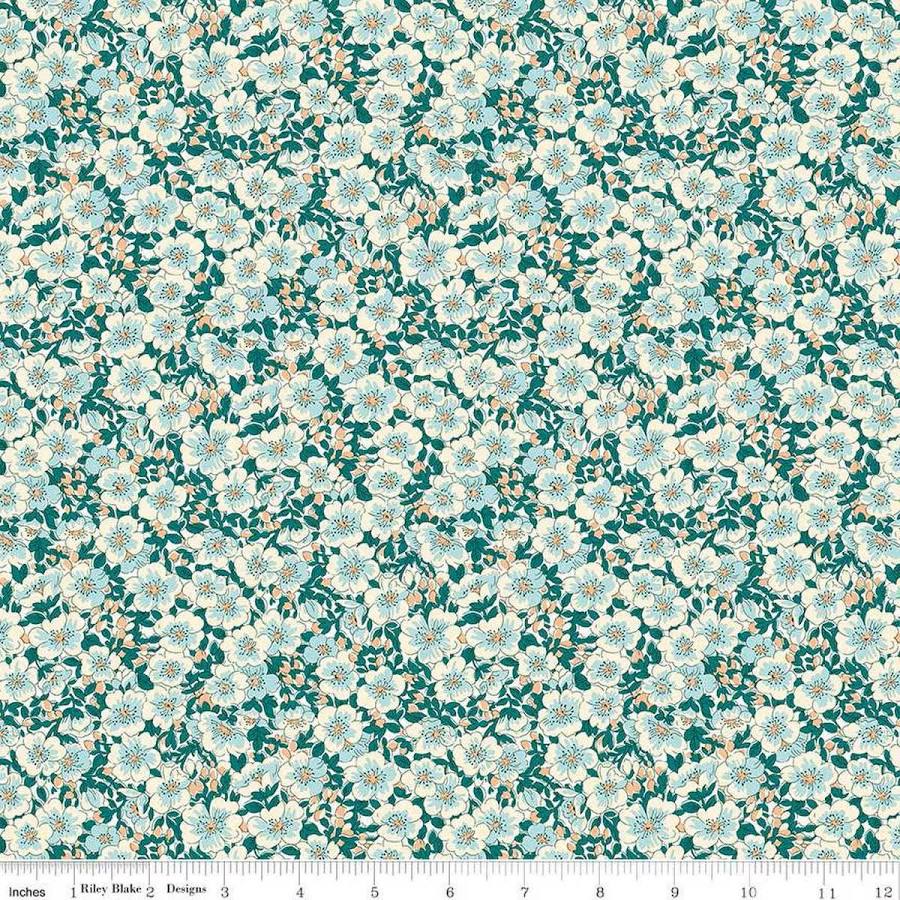 Tree of Life Canopy Greens Floral Glade quilting fabric by Liberty Fabrics for Riley Blake