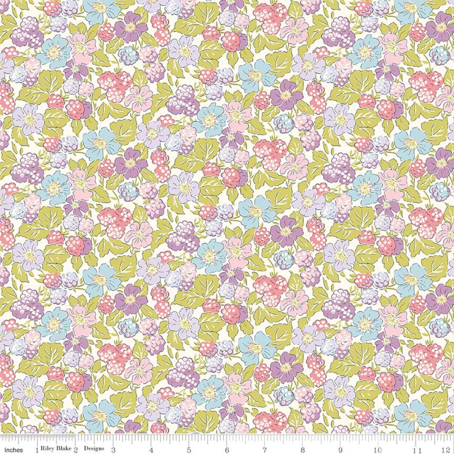 Raspberry Forage novelty quilting fabric by Liberty Fabrics for Riley Blake