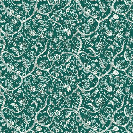 Tree of Life Canopy Greens Budding Branches quilting fabric by Liberty Fabrics for Riley Blake