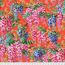 Free Spirit Kaffe Fassett Wisteria Red quilting fabric