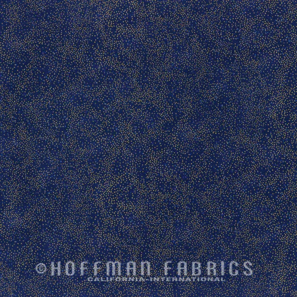 Hoffman Blender navy gold quilting fabric