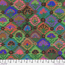 Free Spirit Kaffe Fassett Step Flower Dark quilting fabric