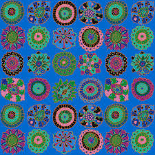 Free Spirit Kaffe Fassett Carpet Cookies Blue quilting fabric