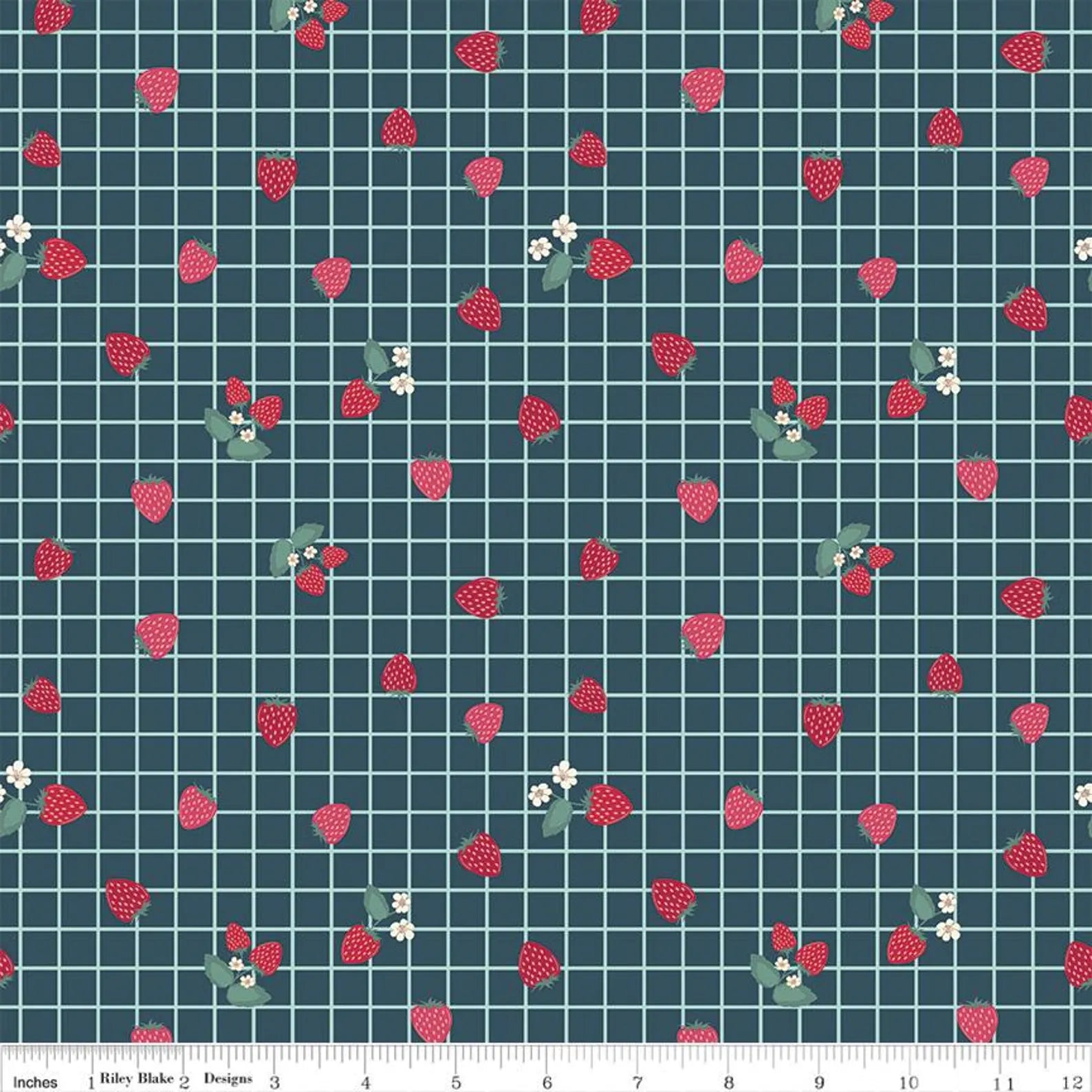 Berry Market Gingham Berries Stargazer quilting fabric by Riley Blake