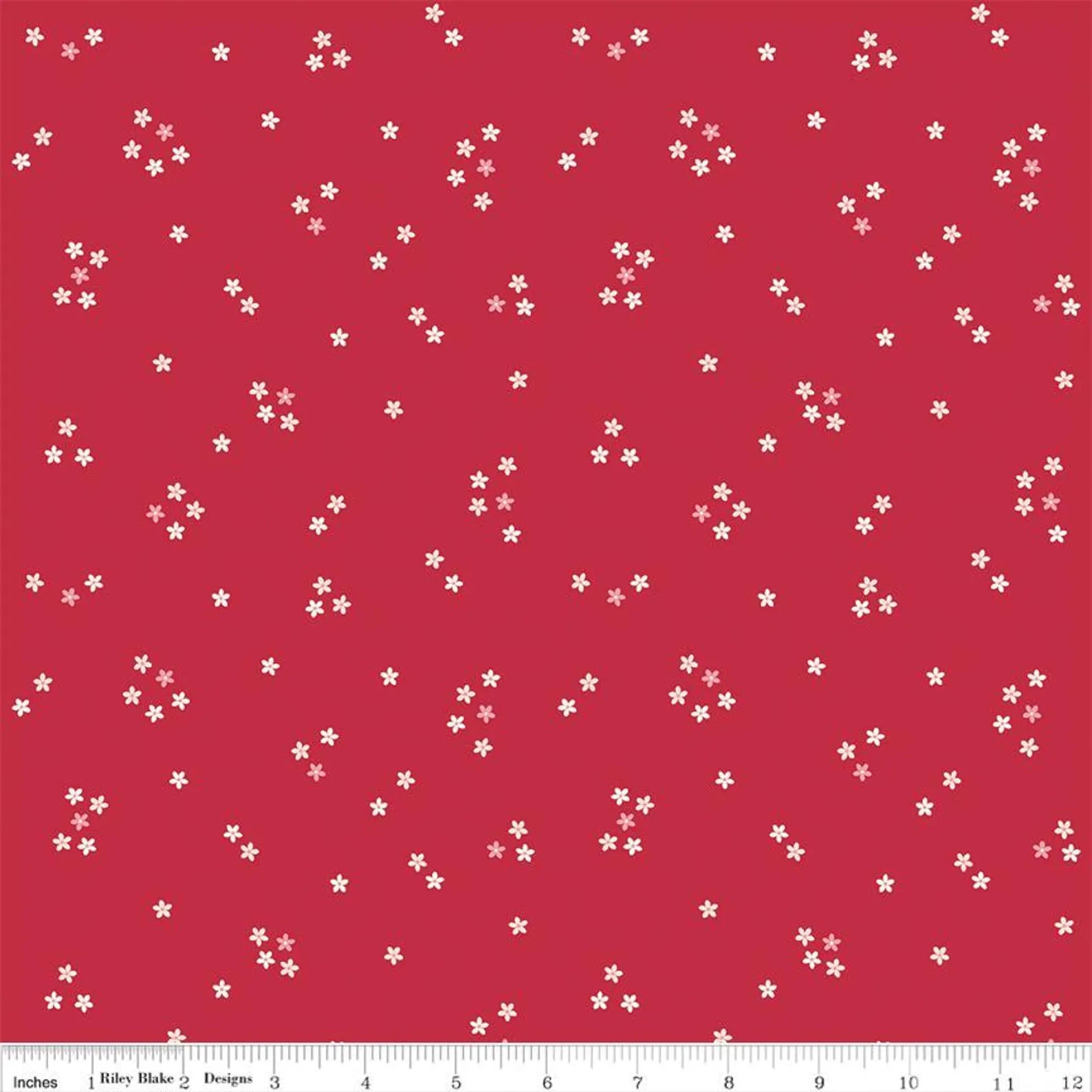 Berry Market Flowers Red quilting fabric by Riley Blake