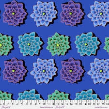 Free Spirit Kaffe Fassett Shadow Flower Blue quilting fabric