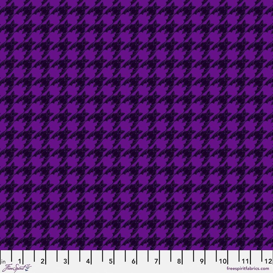 Mystic Moonlight Purple Batstooth Halloween quilting fabric by Rachel Hauer for Free Spirit