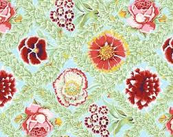 Free Spirit Kaffe Fassett Flower Lattice Summer quilting fabric