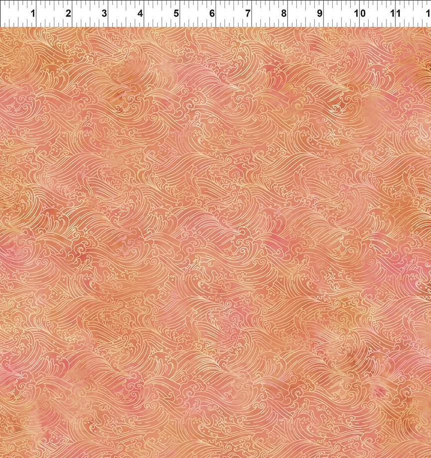 Oriental Gardens Waves quilting fabric by In The Beginning