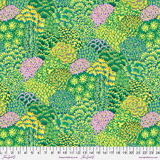 Free Spirit Kaffe Fassett Large Oriental Trees Green quilting fabric
