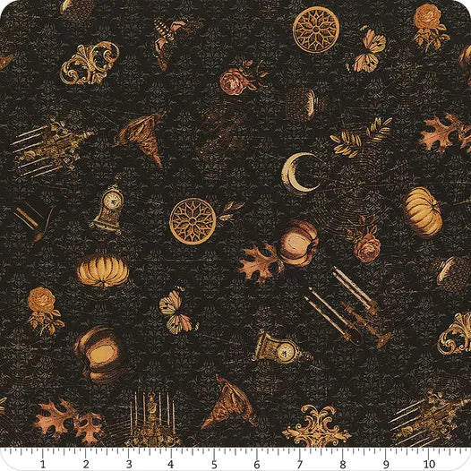 Dreadful Delights Licorice Halloween quilting fabric by Robert Kaufman