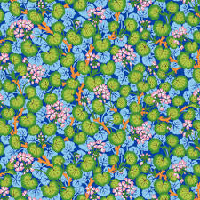 Free Spirit Kaffe Fassett Climbing Geraniums Blue quilting fabric