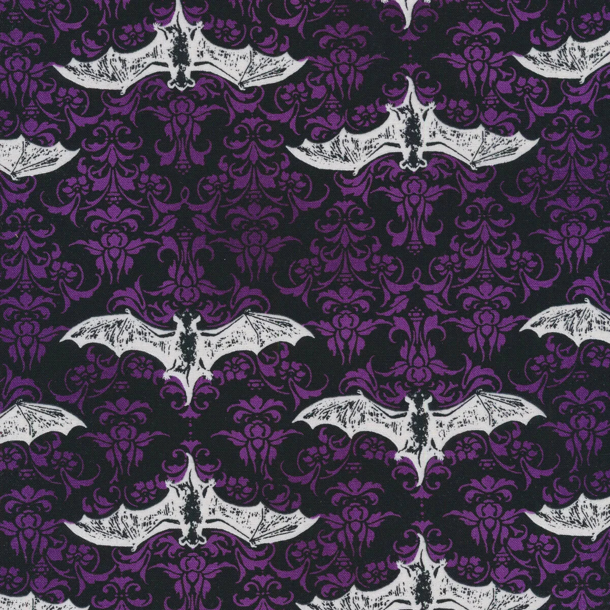 Lights Out Midnight Purple Halloween quilting fabric by Robert Kaufman